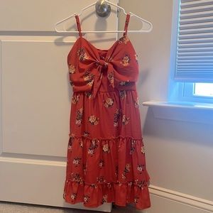 Red floral dress